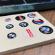 Tatchi geeignet für BMW Key Fernbedienungssteuerfahrzeug Papierauto Logo Geändertes Metallauto -Logo Dekorative Schlüsselloch -Persönlichkeit SN3899 18mm Jubiläum Version 2 Teile