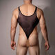 Erotic lingerie men's sexy jumpsuit new hollow tight thong fully transparent vest muscular men adult black one size fits all recommended 120-160Jin Jin equals 0.5 kg