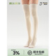 MIHOCOT INTELLIGENT TEXTILE TECHNOLOGY Cotton Partner Thigh Socks Women's One Size Colored Socks Cotton Socks Breathable Sports Simple Over-the-Knee Socks Beige Pack 2 Pairs
