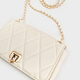 CHARLES&KEITH25夏新品时尚菱格链条单肩斜挎小方包七夕礼物CK2-20671747 Cream奶白色 S