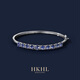 HKHL with certificate 925 silver natural tanzanite sapphire bracelet for women silver bracelet light luxury colorful jewelry high-end natural tanzanite opening and closing bracelet certificate + light luxury gift box