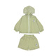 Jikaron Girls Sun Protection Clothing Set 2025 Spring New Children's Outdoor Quick-Drying Jacket Children's Shorts Light Green 100 cm