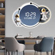 Kleine Zeichnungsuhr Cartoon Astronaut Uhr Wanduhr Wohnzimmer Dekoration Gemälde LED LEGELTRONISCHE ELEKTRONISCHE KREIS DIGITEL DIGITEL ZAHLUNG HAGEN ZP3271 [Humaner Körper Sensing kann immer eingestellt werden] 24 Zoll [60*40 cm] Plug-in-Version mit Licht mit Licht