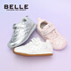 Belle children's shoes girls' sports shoes 2025 autumn new versatile sneakers children's baby toddler shoes casual shoes silver 29