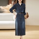 Egeangy Light Luxury Brand Kleid für Frauen 2025 Sommer neuer Stil lässig und High-End-Gefühl locker Bauchbedeckung Rock kurzärärmig Bildfarbe Hemdkragen für Gewicht 105 Jin [Jin entspricht 0,5 kg]