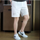Isaac Paul pure cotton shorts men's loose five-quarter pants summer men's outer wear mid-trousers dad casual pants zipper pocket A9227 dark blue [pocket zipper] XL _135-155Jin [Jin equals 0.5 kg] about