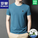 罗蒙（ROMON）高端真丝桑蚕丝短袖t恤男士2025新款夏季圆领百搭体恤上衣打底衫 13593款-灰色 XL 175