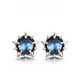 DL 1998 Fat Donglai same style moonstone earrings silver blue polar star men's trendy women's unisex couple's ears one pair