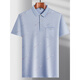 
Dancing with wolf Middle-aged men's lapel short-sleeved T-shirt Daddy's suit summer thin polo shirt middle-aged and elderly ice silk half ice silk-9855 Gray True Pocket M 48/165