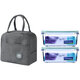 Südkorea importierte temperierte Glas-Lunchbox Mikrowellenofenheizung frischer Kassenkinokassenbento Box 695 ml lang + 990 ml langer, kostenloser Isolationsbeutel + Tabelle Geschirr
