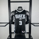 NBA KIDS23赛季马刺黑白色3篮球服球衣热压美式宽松透气速干无袖运动背心 黑色上衣3号 XS