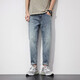 Danjun Summer Jean mince pantalon recadré pour hommes haut de gamme Lumière Lusined Colored Aged Super Soft Conical Harlan Pantalon Feet 3291 28