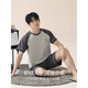 Hailan Home's 2025 summer striped pajamas new summer teenager short-sleeved boys' home clothing men's HDE-9928 4XL men: [Suggested 180-220Jin [Jin equals 0.5 kg]]