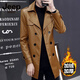 Jeep Spirit Leder Windbreaker Herren mitten im koreanischen Stil Slim Herrenjacke Anzug Kragen Imitation Leder Jacke Geschäft Casual plus Samtmantel Schwarz 8810 Lederjacke m