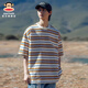 Big Mouth Monkey (paul frank) American fashion brand handsome color-blocking round neck men's T-shirt in summer thin loose stripes casual and versatile short-sleeved men's clothing green 698D [official authentic] XL [recommended 140-155 Jin [Jin equals 0.5 kg]]