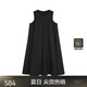 
JNBY/Jiangnan Bubble Spring and Summer Dress Cotton Poplin Romantic Temperament Wrinkled A-Sleeveless Black Dress 5O6G13240 001/Ben Black S