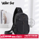 Walker Shop男士胸包单肩斜挎包新款轻便牛津布挎包休闲运动腰包骑行包潮背包 黑色