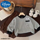 
Disney baby boy boy long-sleeved T-shirt in spring and autumn new round neck striped children's base shirt for boys autumn Korean top S829H# [brown] 100 Recommended 90-100cm 1 and a half years-2 years old code