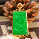 Chili Chinese Valentine's Day gift 18k gold inlaid with spicy green jade a cargo trapezoidal Wushi brand pendant (various chains sent randomly