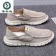 Pájaros carpinteros viejos zapatos de tela de beijing para hombres de moda versátiles versátiles zapatos de lona perezoso zapatos casuales perezosos transpirables zapatos de moda YS9901 beige 42