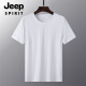JEEP SPIRIT夏季薄款冰丝速干t恤男宽松大码运动休闲圆领透气冰丝上衣T恤 JEEP6628男白色LAY LOW 3XL 男155-170斤