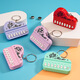 Enérgica Fun Class Fun Fishing Pequeño juguetes para niños Toys Mini Electronic Piano Keychain colgante brillante Música transparente Verde