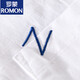 罗蒙（ROMON）男士亚麻翻领短袖恤宽松衬衫领上衣服有带领T棉麻料体恤麻布夏装 yunyi-9711蓝色 M