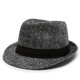 
Autumn and winter Shanghai beach big brim hat men's top hat Korean style trendy black woolen hat versatile retro British casual hat black one size