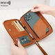 Popular new RFID passport clip air ticket storage certificate bag zipper long wallet multifunctional travel passport bag brown