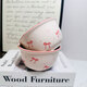Pink and blue bow ceramic bowl home eating bowl ins high-looking underglaze color tableware dessert bowl soup bowl noodle bowl 1 bow 4.5-inch bowl