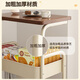Zhenyan selected storage rack floor-standing movable cart snack rack storage rack living room multi-layer shelf kitchen storage rack small shelf 15MM countertop reinforced model three-layer milk tea color comes with stickers