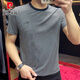 
Pier Cardin summer 2025 round neck striped short-sleeved men's T-shirt casual half-sleeved slim base shirt sports T-shirt trend 9901 black M suggests 90-115Jin [Jin equals 0.5 kg]