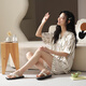 
Xia Wa.zhi.Xiu Bing Silk Pajamas for Women in Summer 2025 New Home Clothing Set Thin Style L