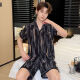 
Men's pajamas short-sleeved simulated ice silk summer teenager male students can wear home clothes suits outside SX-677 men's meteor style L [90-110Jin [Jin equals 0.5 kg]]