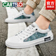 卡帝乐鳄鱼（CARTELO）小白鞋男高级感男士板鞋2025新款男鞋夏季一脚蹬休闲鞋 冰蓝色-防滑软底-7374 39 标准运动鞋码