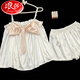 Langsha (Langsha) Sweet Slinging Pajamas de seda delgada para mujeres 2025 Summer NUEVO estilo coreano Internet Estilo de celebridades Sexy Pure Desire Juego de ropa #YX-9214 L [99-115] Jin [Jin equivale a 0.5 kg]