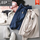 Jeep Spirit Jeep Jacke Herren Frühling und Herbst Neue Softschalen winddichte wasserdichte mit Kapuze im Freien verdickte warme Fleecejacke schwarz 677a Herrenstil L.