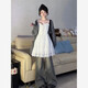 Chapitre cool (Kuzhang) 4884 personnes collectent des costumes en deux pièces, une petite jupe simple de robe de suspension de style collégial sweet