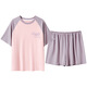 Yalu summer pajamas Xinjiang cotton women Korean version short-sleeved shorts Xinjiang cotton suit women summer ladies large size home clothing CKE-W6174 breastless pad M
