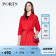 
PORTS New Product Women's Simple Lapel Medium-length Trench Coat LN8T022HWB015 Flame Red-2 M (6)