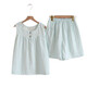 Baby cotton pajamas for women in summer thin polka dot age-reducing vest shorts suit for women's cotton home clothes for outdoor wear Mint green dot XL