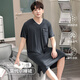 
Langsha nightgown men's modal summer new thin cool breathable short-sleeved pajamas home clothes can be worn outside QY844 black L Recommended 110-140Jin [Jin equals 0.5 kg]