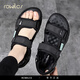 Rowilcs brandneue Sandalen Männer Sommer 2025 Neue Nische einfache komfortable lässige Sandalen außerhalb von Strandschuhen Männer schwarz 922 38