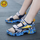 G.DuckKids Little Yellow Duck 2025 Summer Boy Sandals para niños TOE ABIERTO MEDIO SUGLO SOLO SOLO Sports Impermeable Playa de la playa para niños 9901 Pink 27 Longitud interior/17.2 cm
