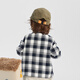 Balabala children's clothing baby shirt boys long-sleeved classic plaid shirt autumn super soft velvet, skin-friendly, comfortable and trendy black and white tones 00491-208325102103 120