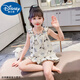 
Disney baby girl summer pajamas new style medium-sized children's sleeveless suspender nightgown two-piece set little girl can wear home clothes outside Apricot cartoon 150 Recommended 140-150cm11-12 years old cm