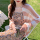 马海毛拼色条纹女装开衫春秋新款韩版长袖防晒衣薄毛衣外搭 杏色 均码