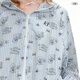 
UNIFREE [Aisle Co-branded] Korean cute striped loose hooded jacket Blue M