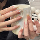 Mein siebentägiger handwächstes Nagel Großhandel Kristallstein Katze Auge Kleine rote Buch Whitening Nails können gefälschte Nägel bis 1047 Kristallpurpur Schmetterling Phototherapie Klebermodell abgelöst werden