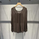Viaino official flagship store 2025 summer new versatile loose breathable thin shirt two-piece set 5012 cocoa brown one size
